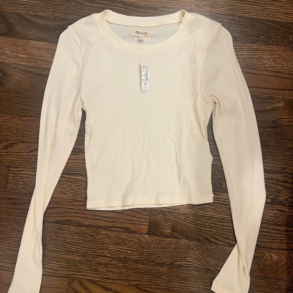 Madewell Cream Long Sleeve Tee